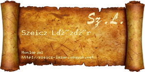 Szeicz Lázár névjegykártya